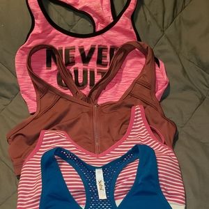 5 sports bras some bought off poshmark and didn't